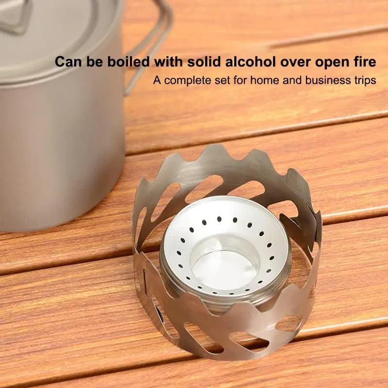 Mini Fornello a Alcool in Alluminio da 40ml con Paravento in Acciaio, Leggero per BBQ all'Aperto, Campeggio, Cucina, Attrezzatura di Sopravvivenza