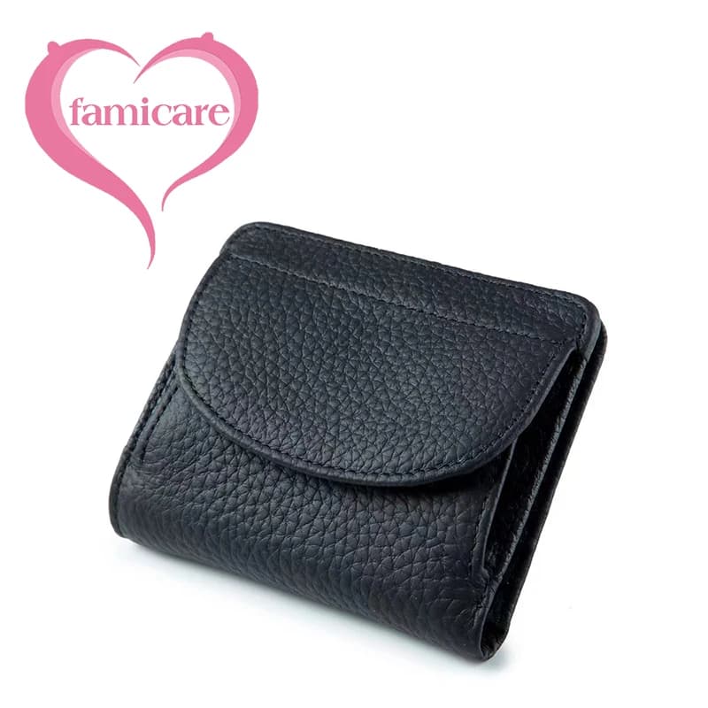 Mini portafoglio in vera pelle 2023 nuove signore RFID Fold semplice pelle bovina Ultra-sottile stile giapponese piccolo fermasoldi borse femminili