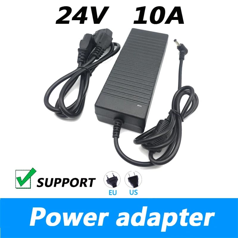 Adattatore di Alimentazione DC 24V 10A Nuovo Convertitore AC 100V-240V 240W Adattatore di Corrente DC24V 10A 5.5*2.5mm con Spina EU US AU