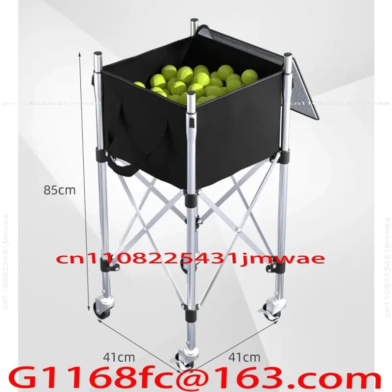Height Adjustable Tennis Ball Storage Cart Portable Push Cart Ball Picker Box for Tennis Practice