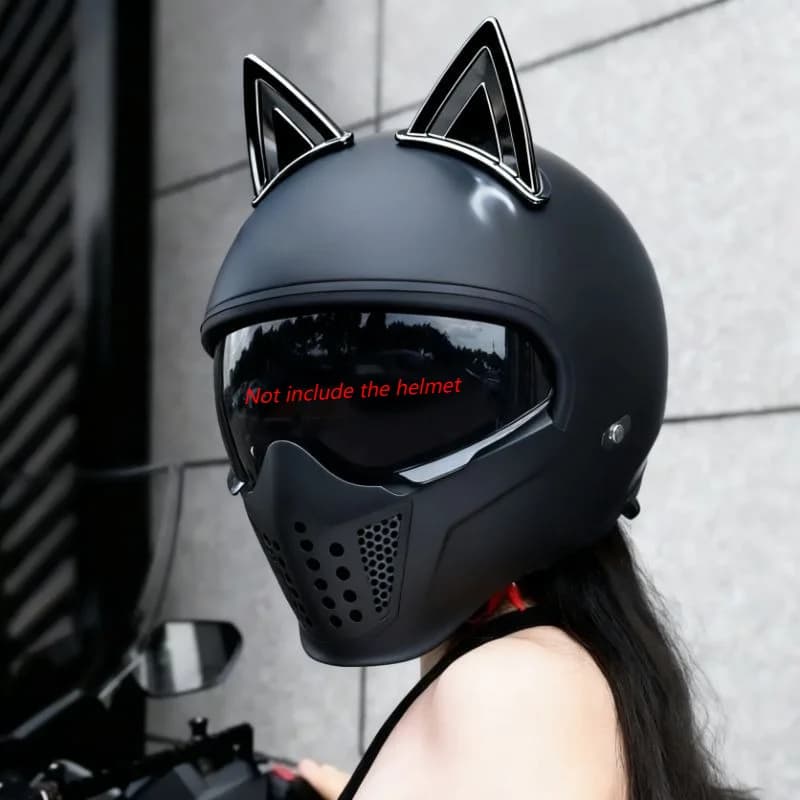 2pcs Motorcycle Helmet Cat Ears Tech-inspired Reflective Strips Decoration Devil's Horns Corner Motorcycle Helmet Accessoeris