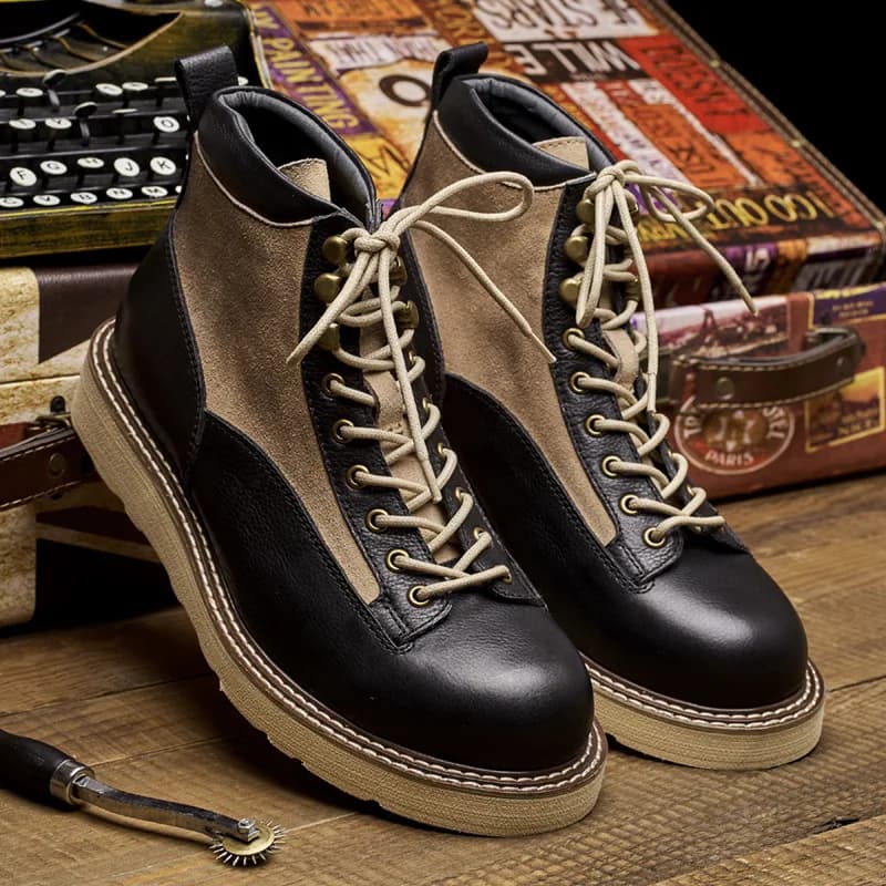 Stivali Oxford da Uomo Fatti a Mano in Vera Pelle di Lusso, Moda Autunno 2026, Stile Britannico, Scarpe Casual da Esterno e Business per Uomo