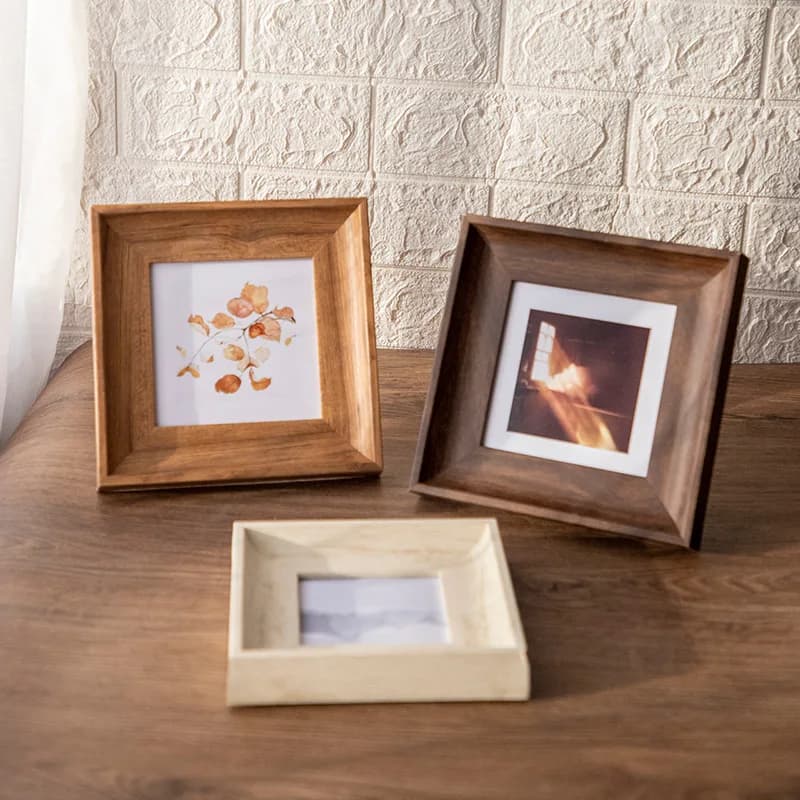 Minimalist Creative Resin Photo Frame 6x6 and 7x7 Square Tabletop Display Frame - Elegant Square Picture Frame for Home Decor
