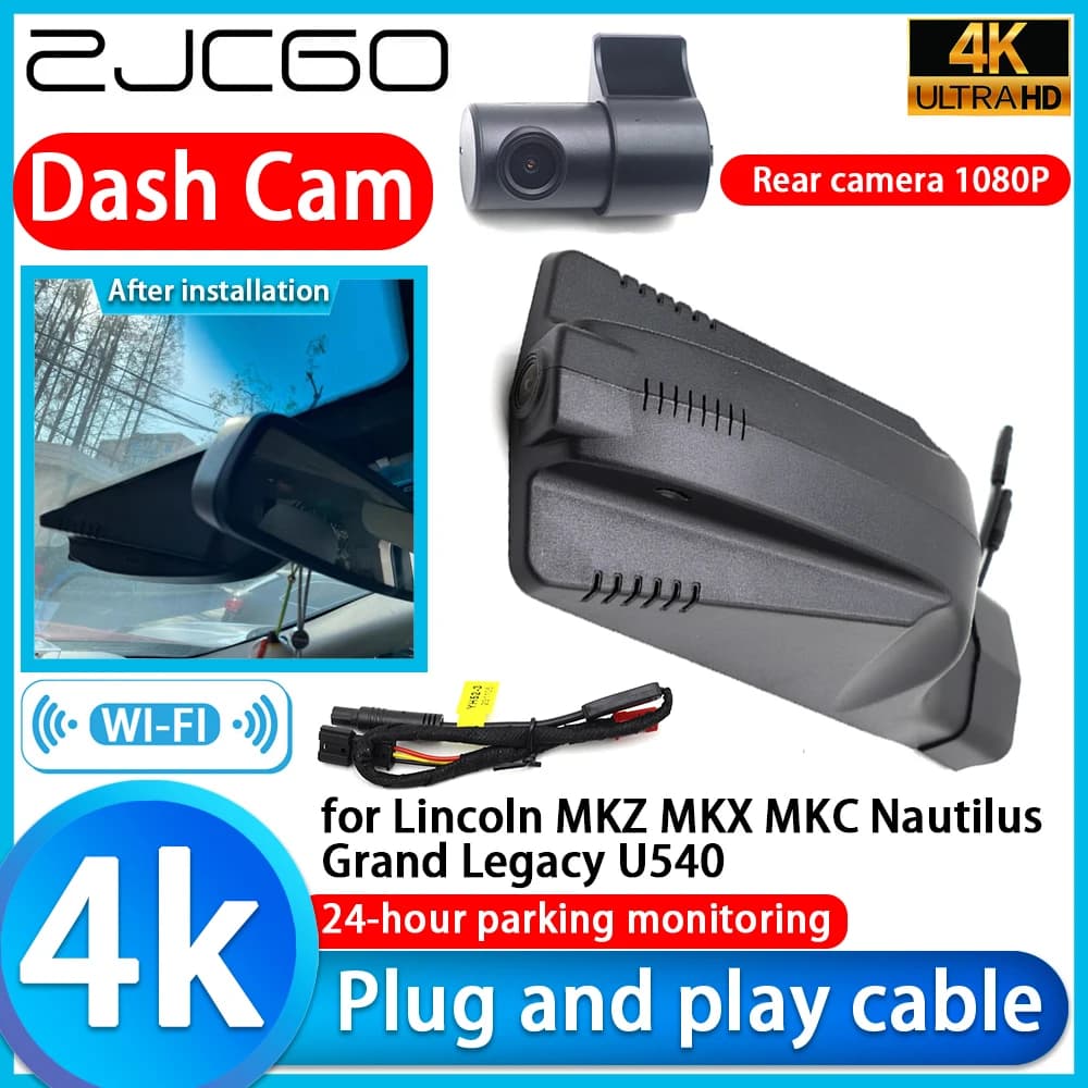 Telecamera da cruscotto 4K DVR per Lincoln MKZ MKX MKC Nautilus Grand Legacy U540, con obiettivo Sony 2160P e monitoraggio video 24H per parcheggio