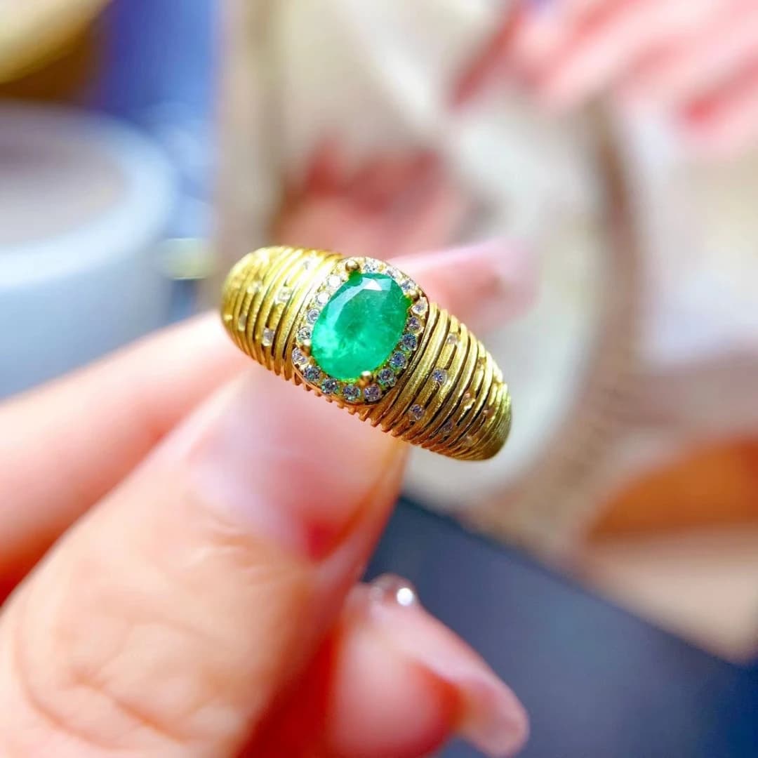 MeiBaPJ Fashion rings with natural emerald for women Real wedding jewelry with real sterling silver charm 925