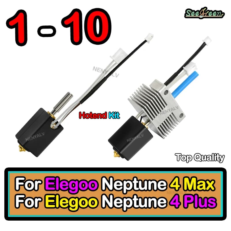 Kit hotend per stampante 3D ELEGOO Neptune 4 PLUS/4 MAX, hotend interamente in metallo completamente assemblato con ugello, accessori per stampante 3D