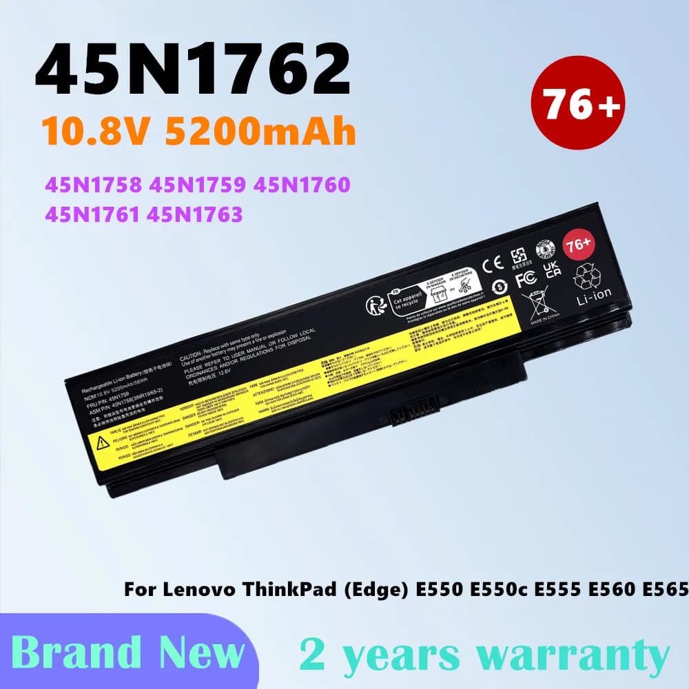 45N1762 45N1759 Batteria per laptop per Lenovo ThinkPad E550 E550C E560 E555 E565 E565C 45N1758 45N1760 45N1761 45N1763