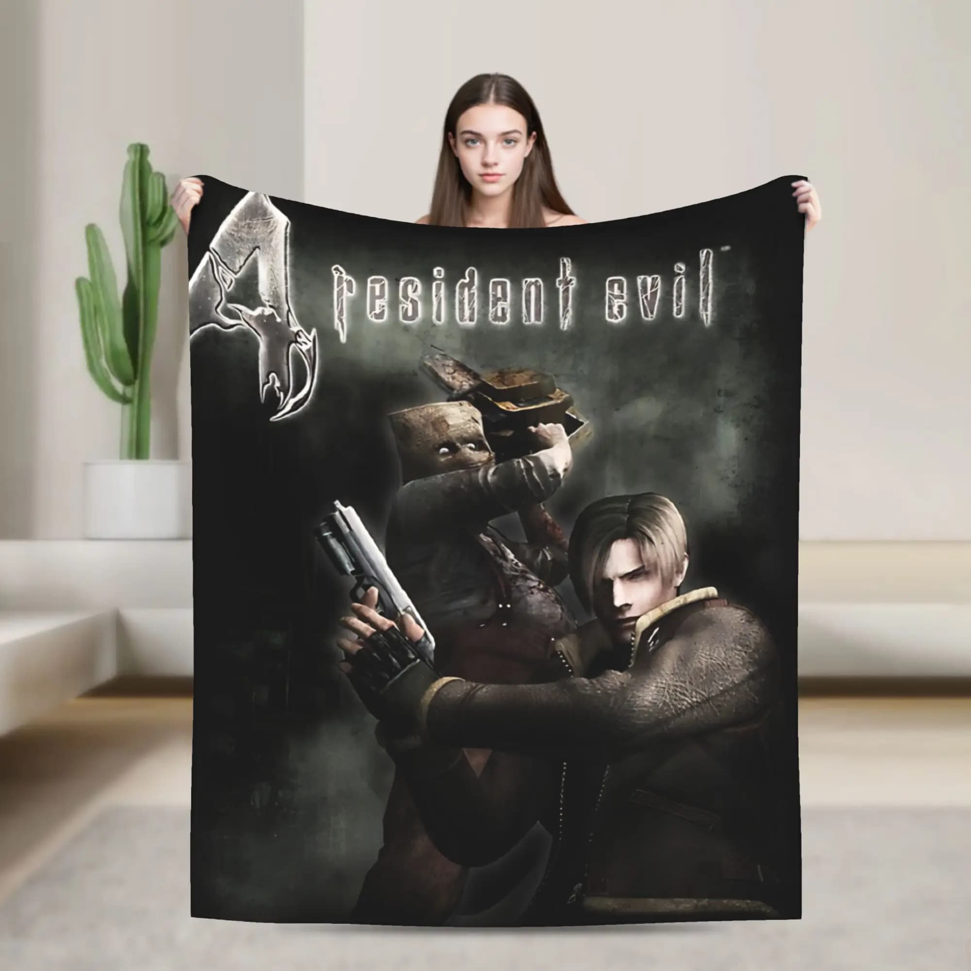 Resident Evil 4 Blanket Quality Soft Throw Blanket Winter Decorative Bedroom Pattern Bedspread