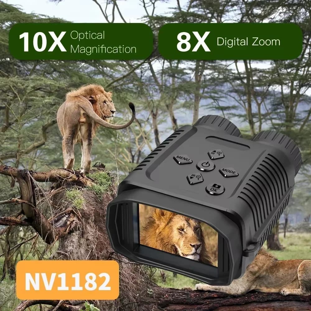 Binocolo con Visione Notturna Ricaricabile 1080P, Telescopio Digitale 8x a Infrarossi per Visione Notturna Totale al Buio, Occhiali con Schermo Grande
