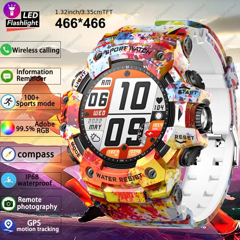 2026 Nuovo Militare All'aperto Astuto Della Vigilanza Degli Uomini 100 + Sport Fitness Bussola Frequenza Cardiaca Chiamata Bluetooth IP68 Impermeabile Robusto Smartwatch