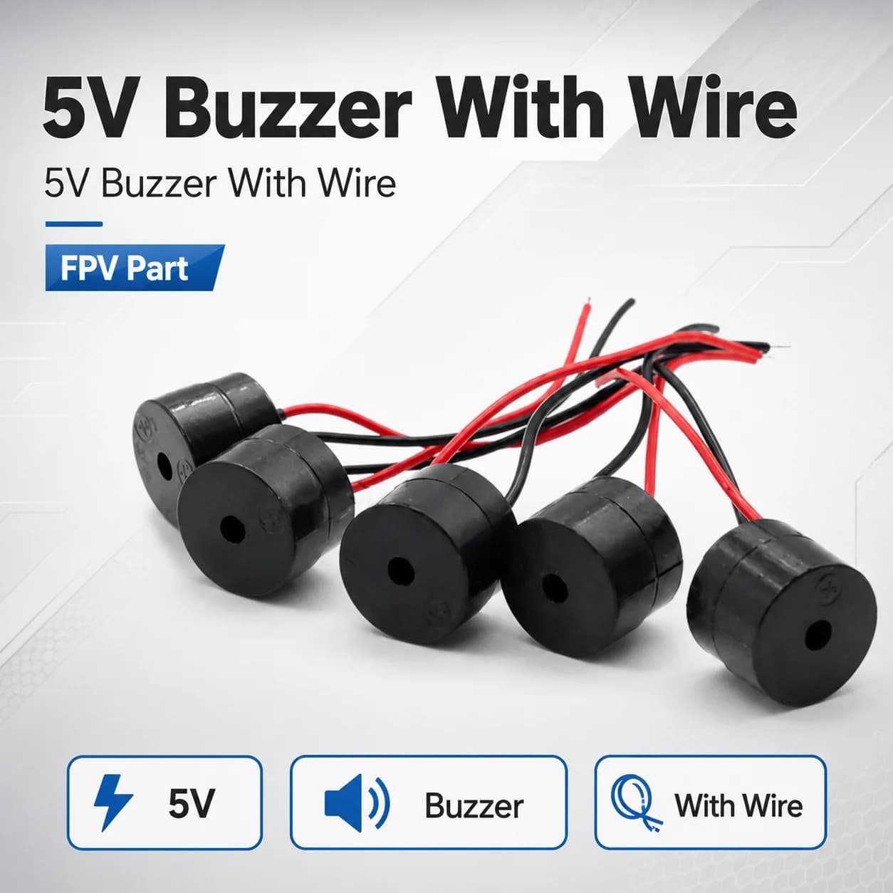 5V Buzzer With Wire For FPV Drone RC Aircraft Spare Part For Racing Quadcopter DIY Build Repair Replacement Remote Accessory