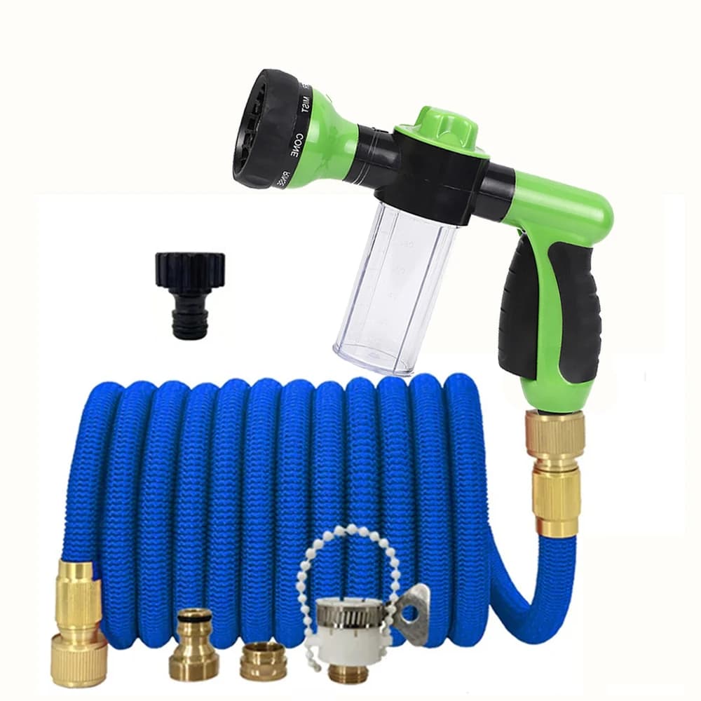 Tubo da Giardino Espandibile con Ugello in Schiuma Regolabile, Tubo Magico ad Alta Pressione per Lavaggio Auto, Spruzzo Regolabile Flessibile FLOWERS SPRAL