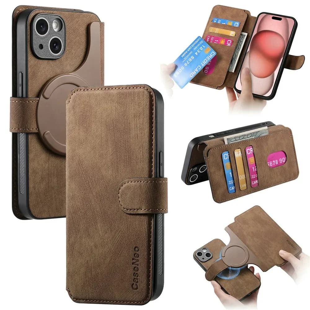 Custodia a portafoglio magnetica staccabile 2 in 1 RFID per iPhone 16 Pro Max 2024 Cover di lusso iPhone 15 Plus 14 13 12 11 Xr Xs Flip Cover