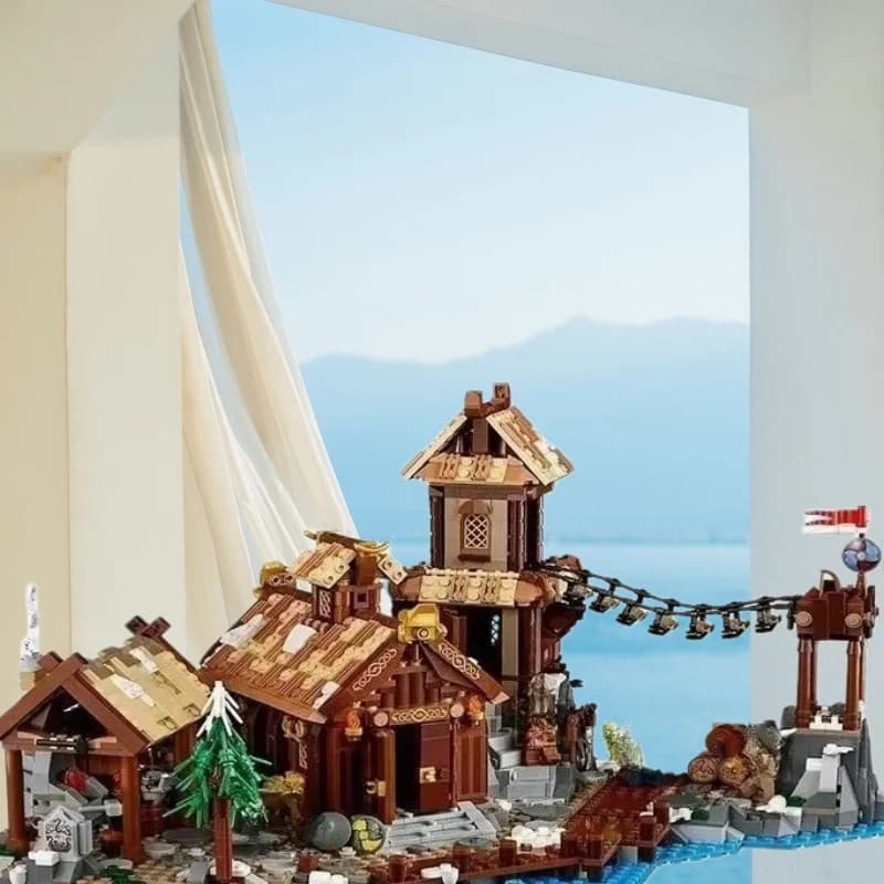 Nuovo Set di Costruzioni Villaggio Vichingo 2026 - Kit Modello da Assemblare per Adulti - Collezione Architettura Nordica - Regali di Natale per Uomini e Donne
