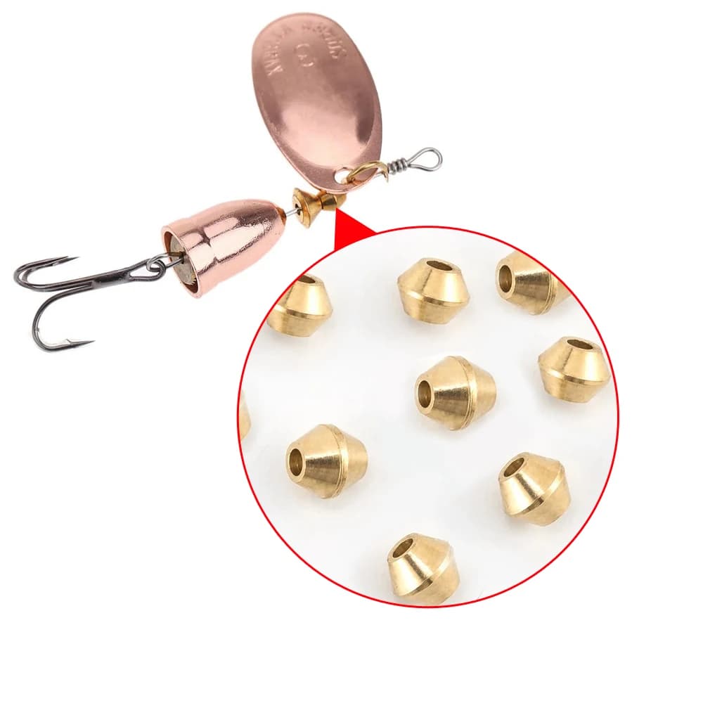 40 pcs FAI FROM YOU Recall In Brass Fishing Bead For Spinner Inline Coda Spinner Walleye Rig Spinner Esca Doing Water Freshwater Spigola Trota Fish