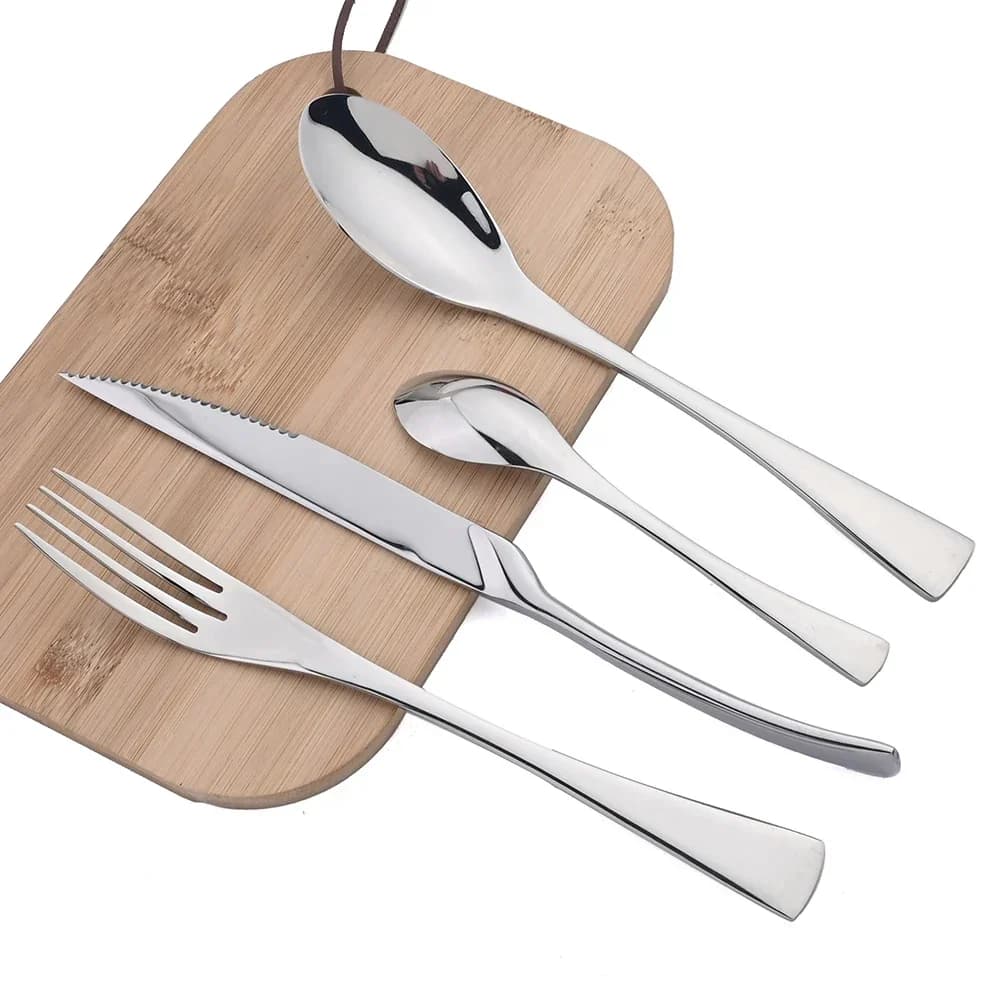 4 pieces set stainless steel cutlery 304 crockery fork spoons sharp knife cutlery western kitchen home set of luxury cutlery