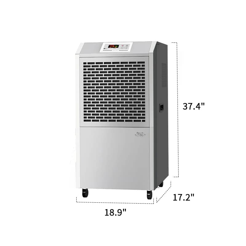 Deumidificatore industriale automatico da 158 litri per seminterrati/officine
