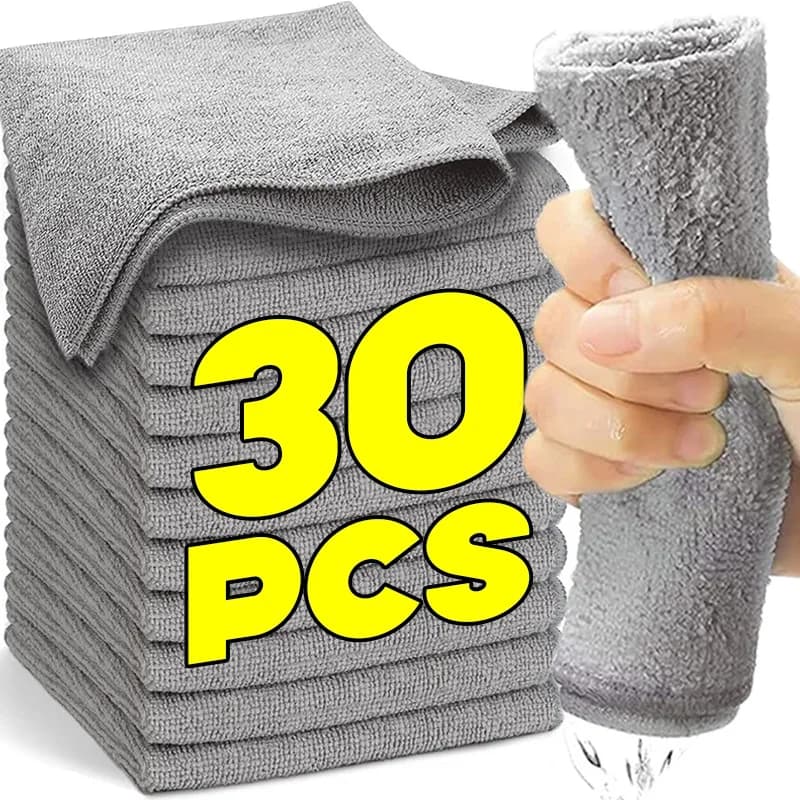 Bamboo Charcoal Cleaning Towel Kitchen Microfiber Cloth Rags Super Absorbent Non-Stick Oil Soft Dish Wipe Household Clean Towel