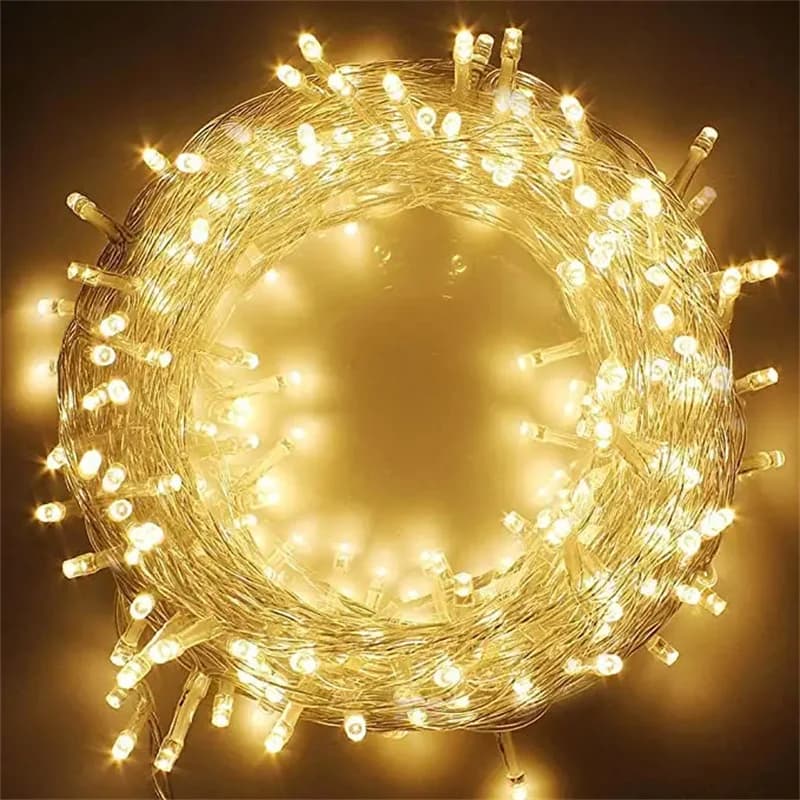 Catena Luminosa 100 LED 10M per Decorazioni Natalizie e Matrimoni, Luci a Ghirlanda AC 110V 220V, Lampada LED Impermeabile da Esterno, 9 Colori