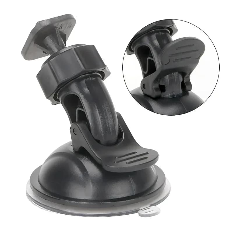 Universal 360° Rotating Suction Cup Mount for Action Camera, Car DVR on Windshield - Secure Holder Bracket for Driving Recording
