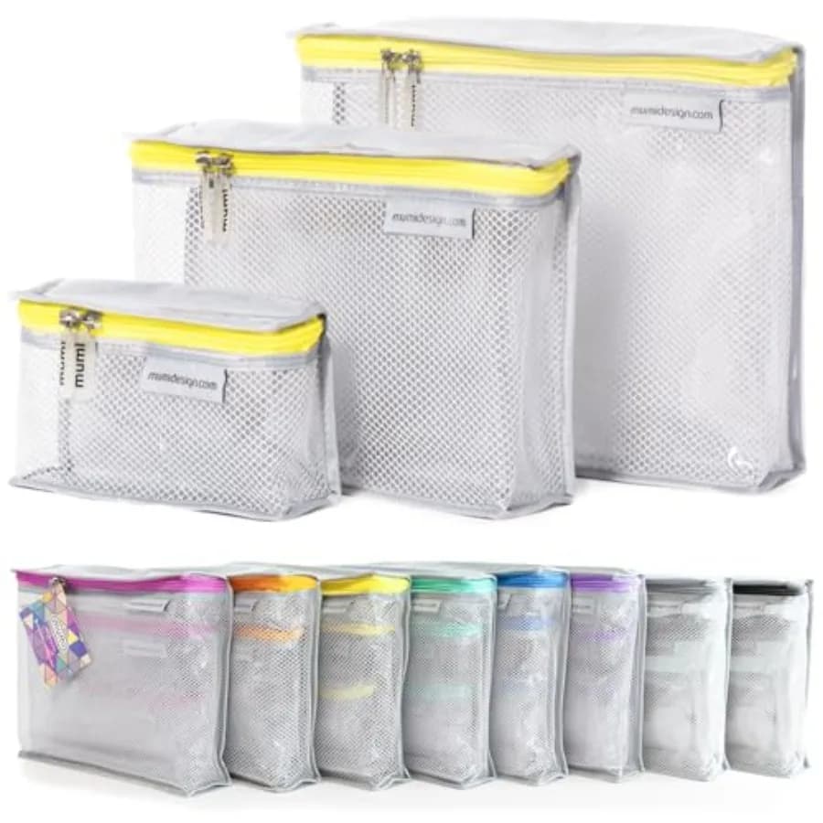 Set di 3 Borse da Toilette Trasparenti Approvate TSA per Donne, Organizzatori per Trucchi Riutilizzabili e Resistenti all'Acqua