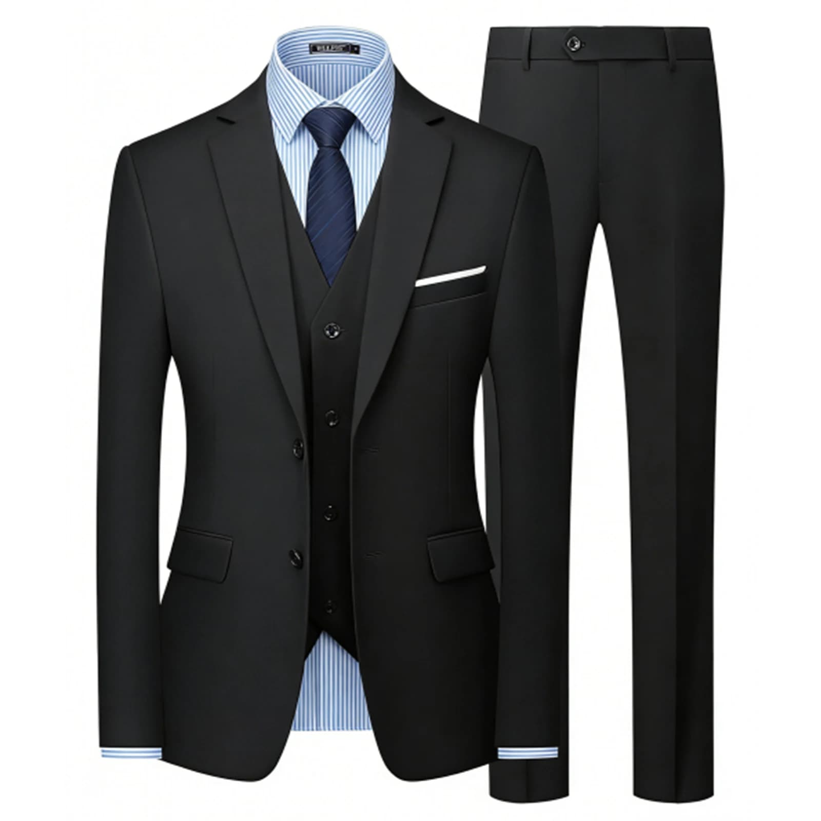 CYPTIRY Men's 3 Piece Suit Set - Classic Business Slim Fit Clothing Package Includes Blazer Pants And Shirt