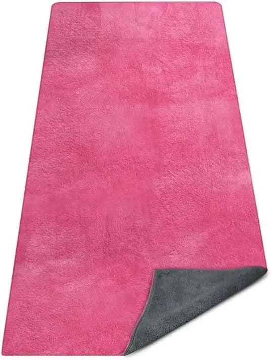 Tappetino Yoga Extra Spesso 600GSM Morbido Antiscivolo per Hot Yoga, Pilates, Fitness in Grigio/Rosa
