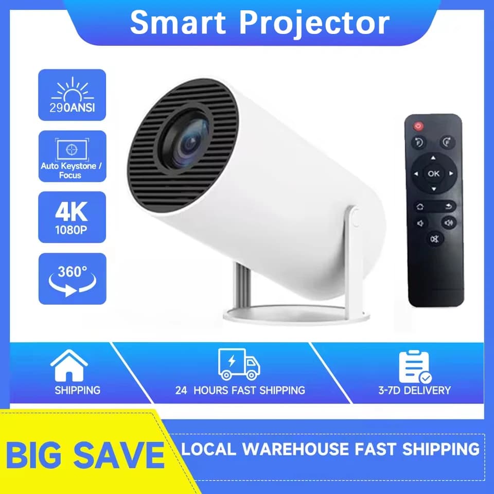 Nuovo Proiettore HY300 2026 4K Android 11 Wifi6 290ANSI Allwinner H713 BT5.0 1080P 1280*720P Cinema Portatile per Esterni