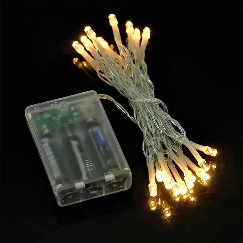 Luci a Stringa LED Impermeabili a Batteria 3*AA, Luci Fatate per Decorazioni Festive, Matrimoni e Feste 20M/10M/4M/2M