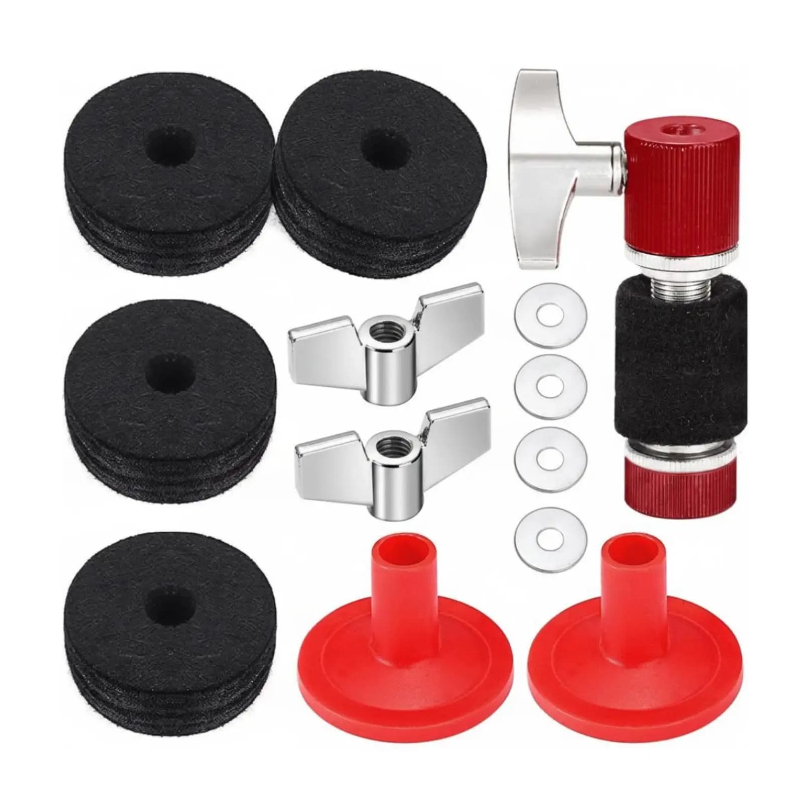 Drum Felt Pads Durable Clutch Set Musical Accessories for Cymbal Drum Set Rehearsal Use