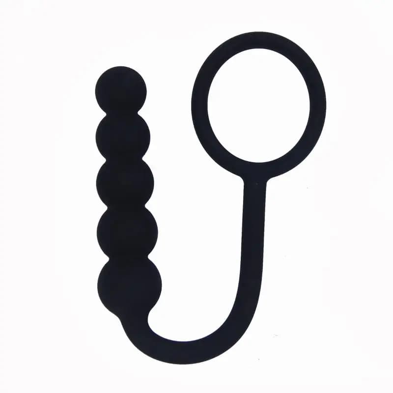 Giocattoli sessuali in silicone con anello di trazione, 5 sfere, plug anale, plug per il sedere, per donne, erotici, per adulti, per la masturbazione anale, per il massaggio prostatico.