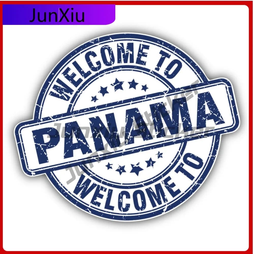 Adesivo per Auto Panama Grunge Welcome Cool Limited, Resistente allo Sbiadimento, Moderno, Impermeabile, in Vinile, per Laptop, Finestrini, Paraurti, Esterni Auto, Regalo