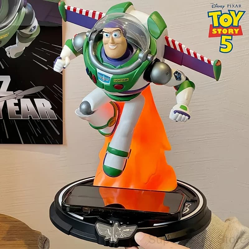 MarTube Buzz Lightyear Wireless Charger Night Light Toy Story Collectible Figure Trendy Desktop Decor Birthday Gift For Men