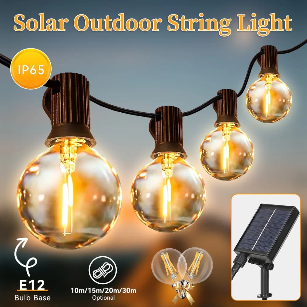 Lampada da giardino impermeabile a luce solare a LED per esterni, telecomando, illuminazione solare per la decorazione del bistrot del cortile