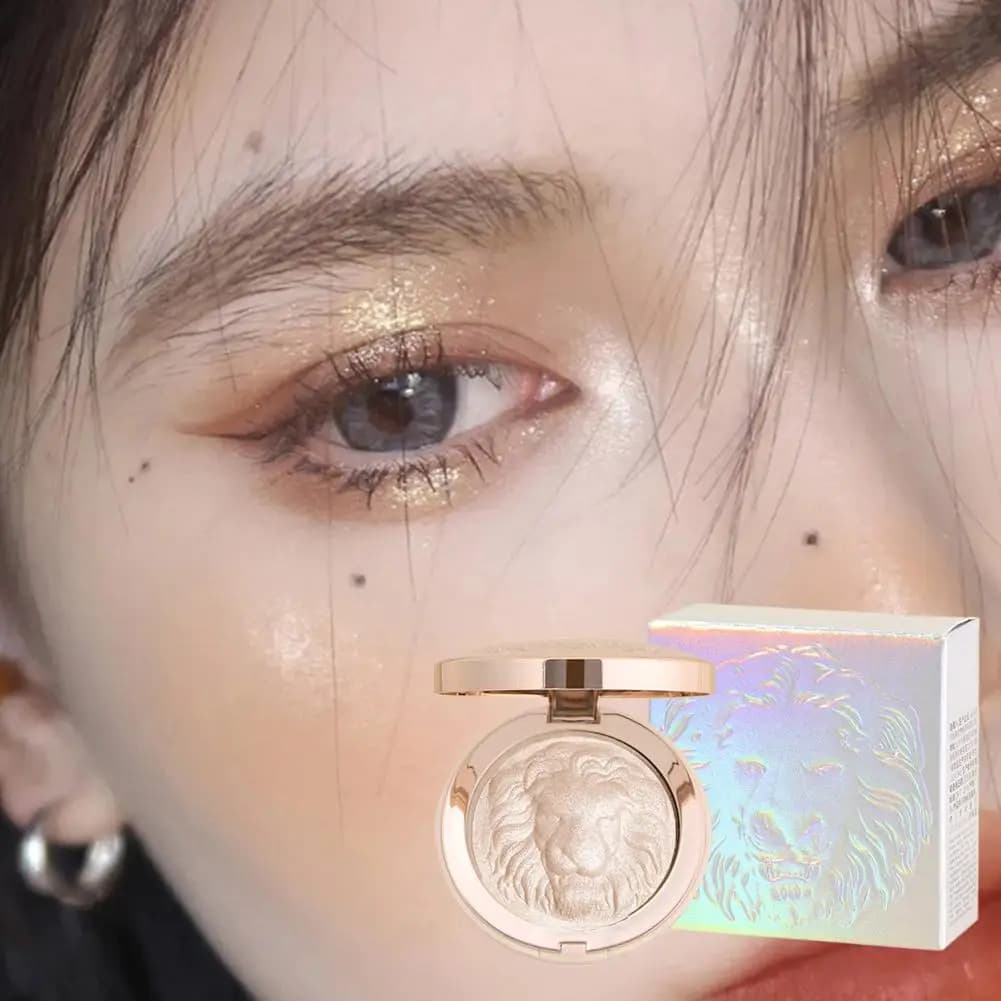 Tavolozza di evidenziatori in polvere con diamanti Leone Tavolozza di contorni lucido lucido Polvere pressata per trucco illuminato ultra concentrato