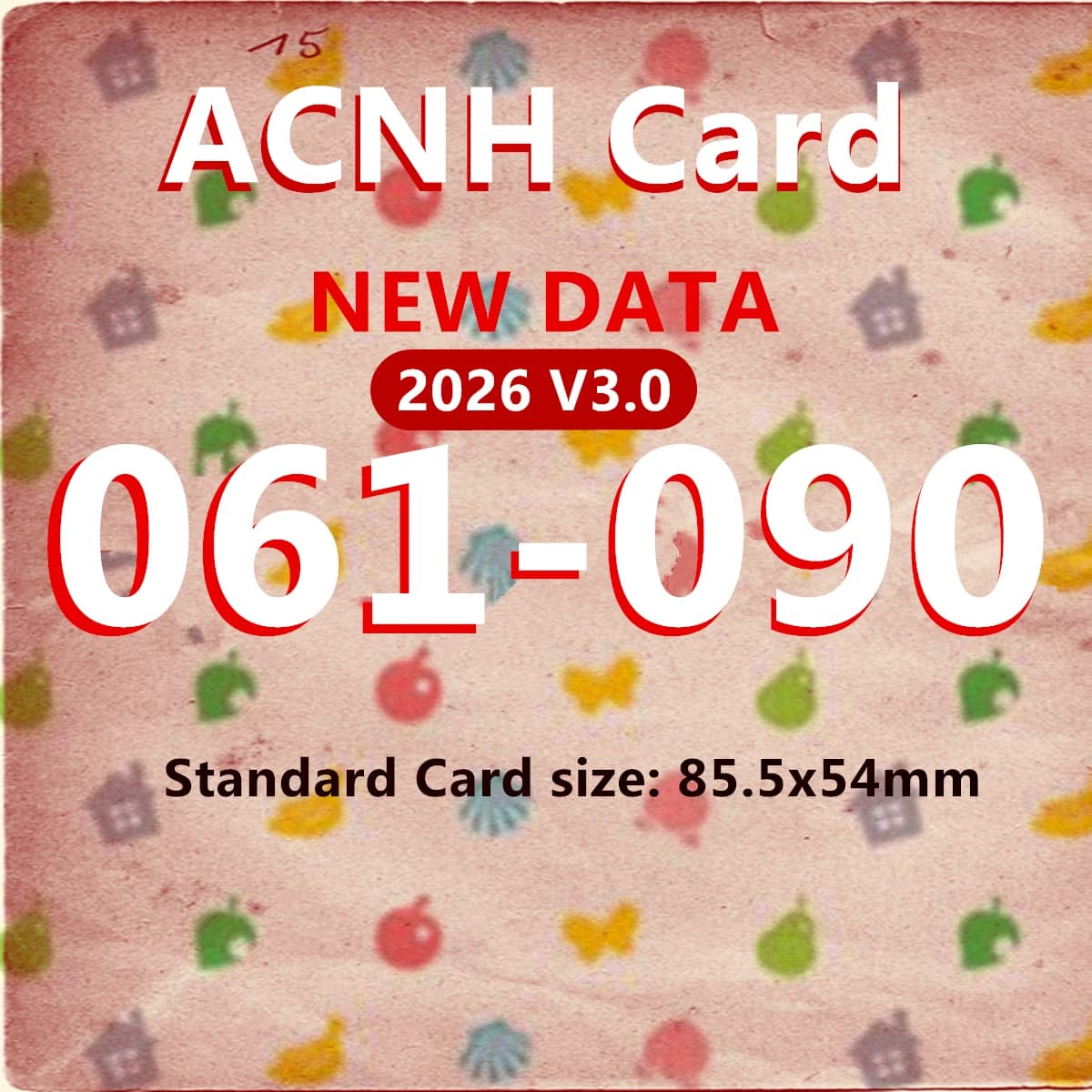 Nuova Scheda ACNH V3.0 2026 con Dati da 061 a 090, Scheda NFC NTAG215 Stampata, Serie Animal Games 1, simpatico villager Flurry