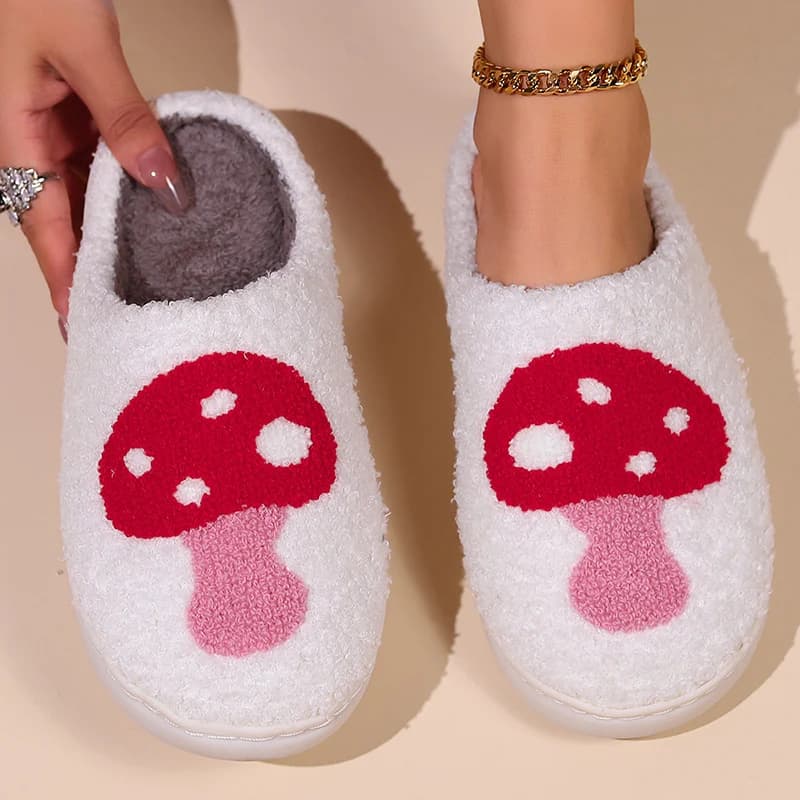 Pantofole in peluche con motivo cartoon comfort da donna Suola morbida Scarpe da casa calde per interni da donna Pantofole invernali leggere antiscivolo
