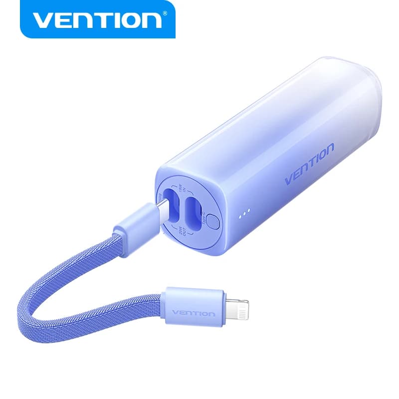 Power Bank Vention 20W 5000mAh, Batteria Esterna Portatile per iPhone, Ricarica Rapida PD 20W, Disponibile in Magazzino USA