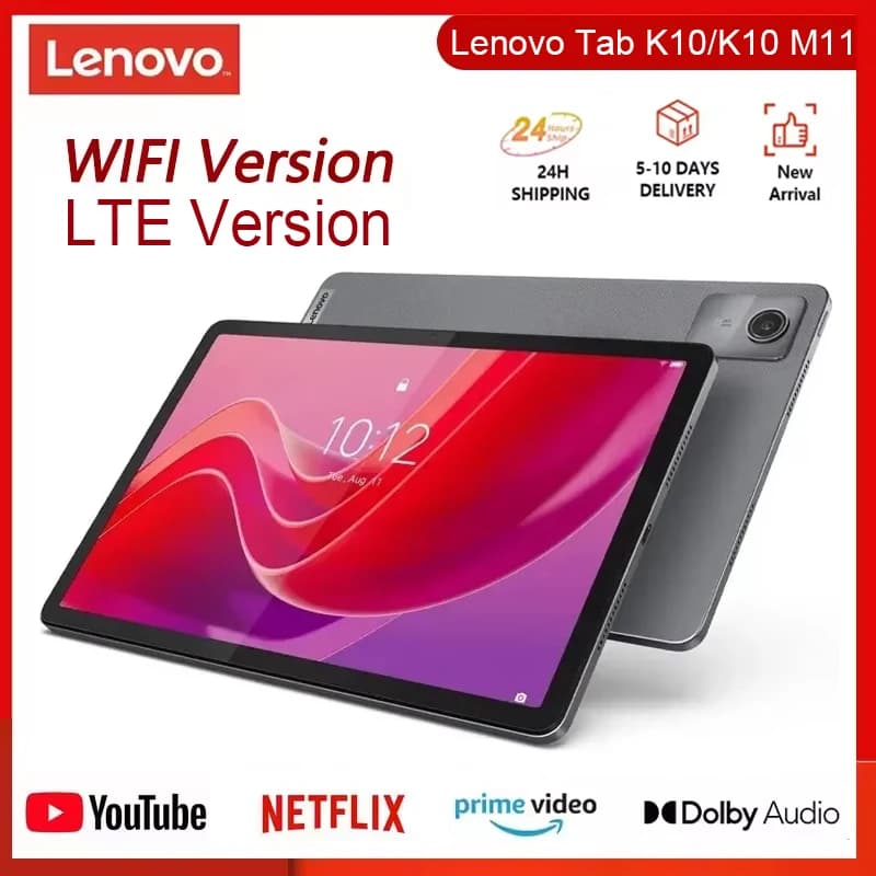 Rom globale Lenovo Tab K10 M11 Wifi/LTE MTK Helio G88 Zhaoyang Multi lingua 10,95 pollici 90 Hz 400 nit Riconoscimento facciale 7040 mAh