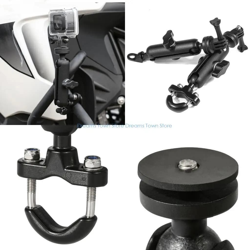 HX6A Motorcycle Riding Camera Holder Rearview Mirror Adjustable Metal Fixed Bracket Stand For 8/7/6 Action Camera