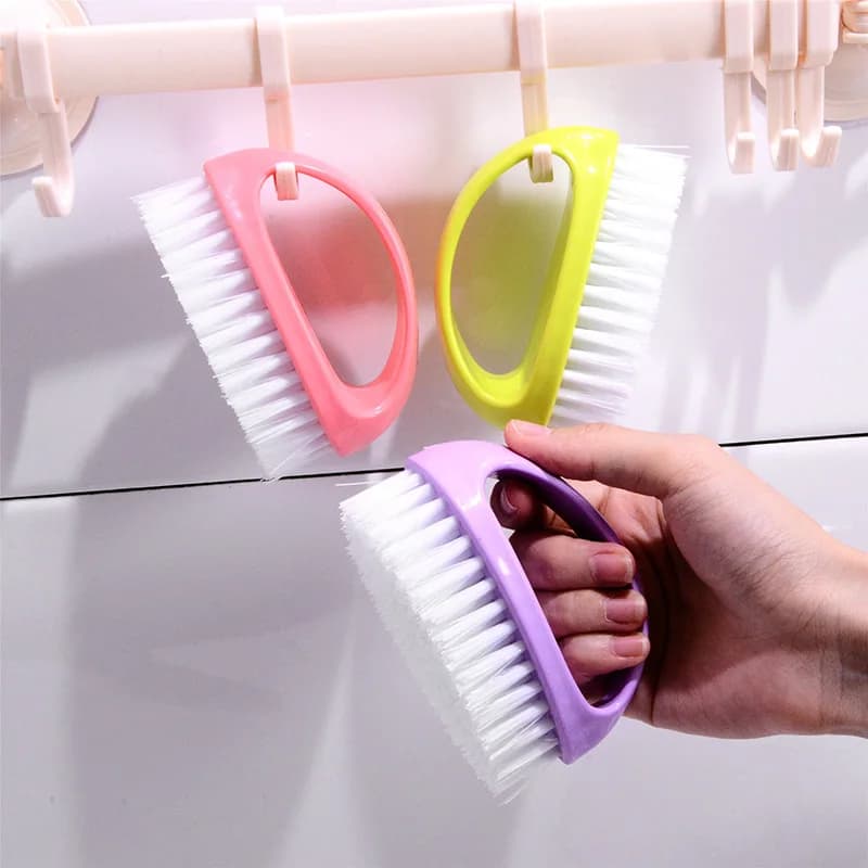 Spazzola per pulizia colorata a forma di uovo Spazzola per bucato multifunzionale per uso domestico Spazzola color caramello Spazzole per pulizia scarpe per vestiti
