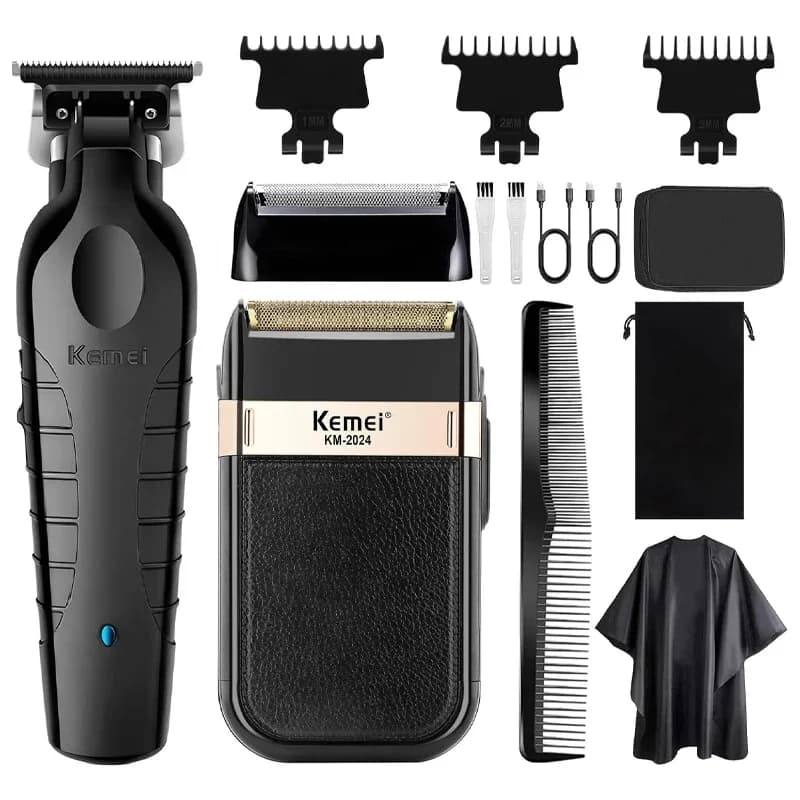 Kemei KM-2299 KM-2024 Professional Barbiere Battery Electric Haircuts USB Rechargeable Haircut Machine