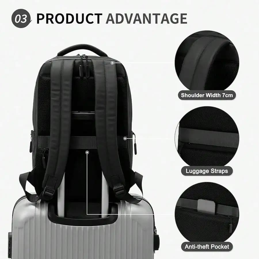 Waterproof Anti-Theft Laptop Backpack For Men And Women With 15.6 Inch Sleeve