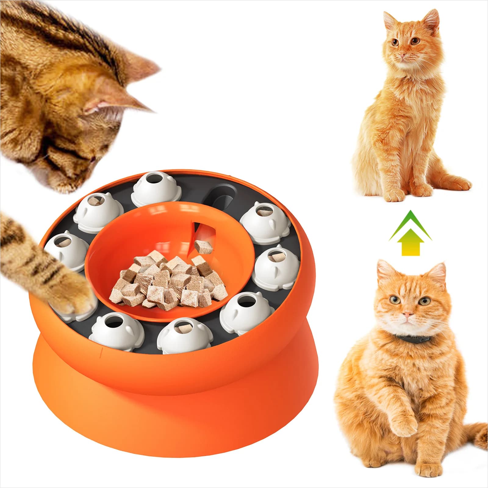 New Hot Selling Interactive Cat Slow Feeder Bowl, IQ Training Puzzle Cat Food Bowl Anti Choke Pet Toy