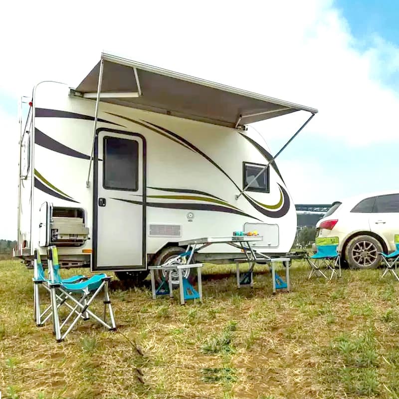 Tenda da sole elettrica manuale per camper, parasole per camper, tenda da sole per camper, con striscia luminosa a LED