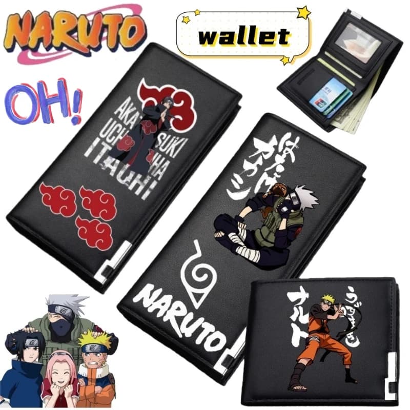 NARUTO Hatake Kakashi Uchiha Itachi Uzumaki Naruto creative wallet men's exquisite card holder coin clip as a gift for boyfriend