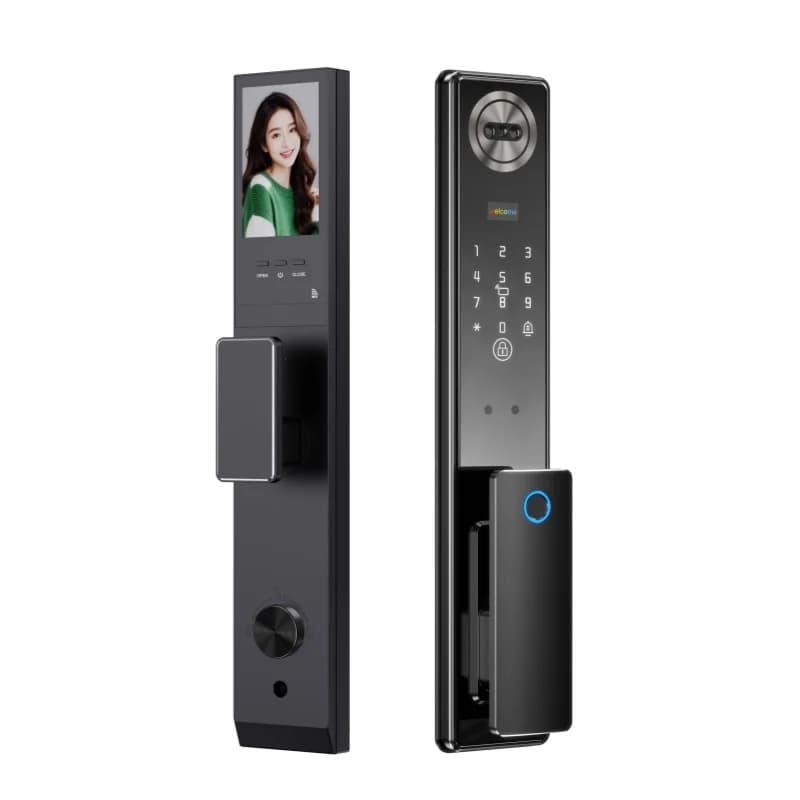 Serratura Intelligente con Riconoscimento Facciale 3D Completamente Automatica, Videocitofono Cloud per Porte in Legno/Acciaio/Alluminio, App Tuya con Sblocco Facciale