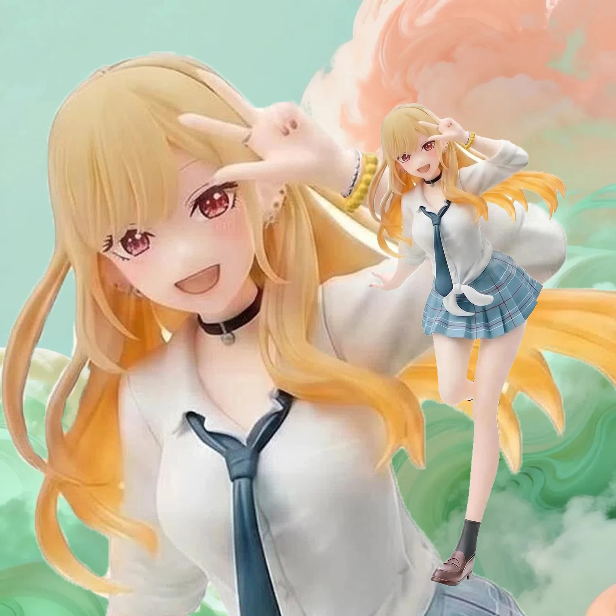 Figura di Marin da My Dress-Up Darling, Action Figure in Stile Uniforme Scolastica Anime, Modellino in PVC da Collezione, Ornamento da Scrivania, Regalo