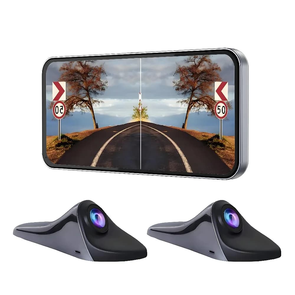 6.25" AHD Dual Channel Car Electronic Rearview Mirror BSD Blind Spot Detection Warning Side View Parking Assist System Car DVR