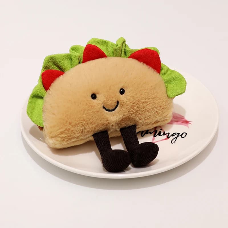 Simpatico cartone animato Hamburger Taco Peluche per bambini Emozione creativa Peluche Morbido e soffice bambola di pezza Regali di festa di compleanno per bambini